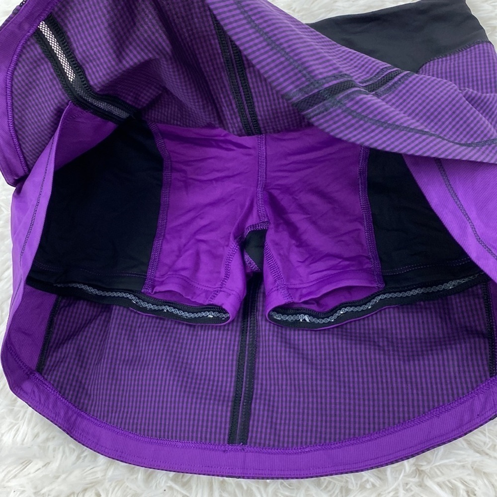 Lululemon Full Stride Skirt (Tall) Eighth Gingham Tender Violet Black / Black - Picture 4 of 8